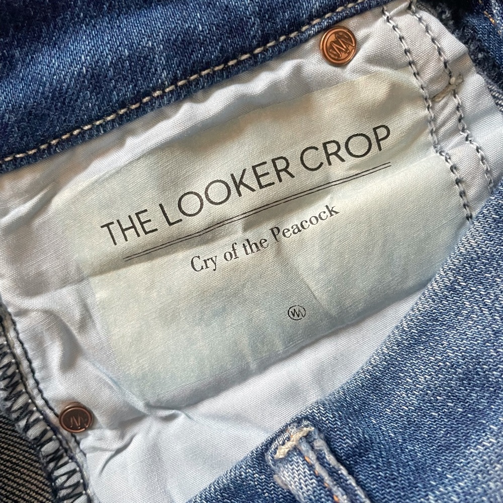 MOTHER Women's The Looker Crop in Cry of the Peacock - Picture 5 of 7